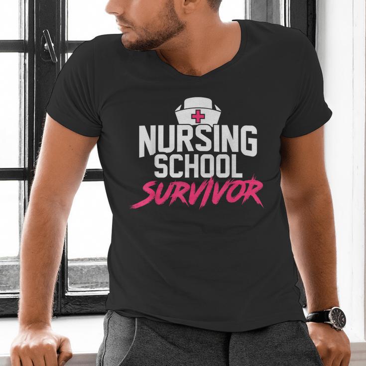 Nursing School Survivor Shirt Graduation Party Tee Men's V-Neck T-Shirt