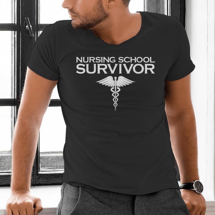 Nursing School Survivor TShirt Student Nurse Graduation Men's V-Neck T-Shirt