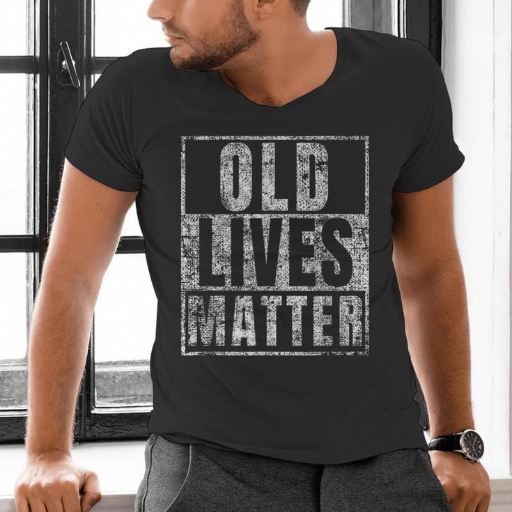 Old Lives Matter Birthday Party Gag For Dad Men's V-Neck T-Shirt
