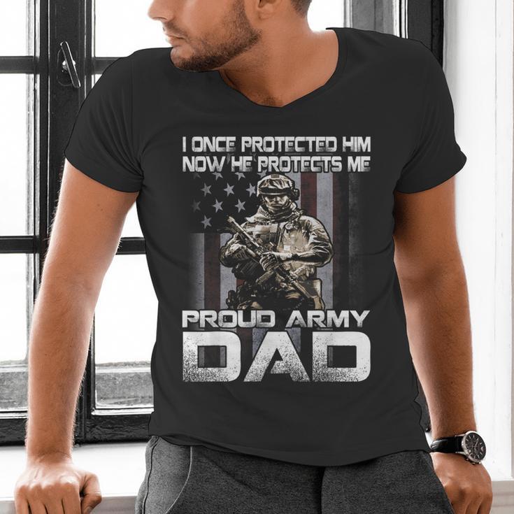 I Once Protected Him Now He Protects Me Proud Army Dad Men's V-Neck T-Shirt