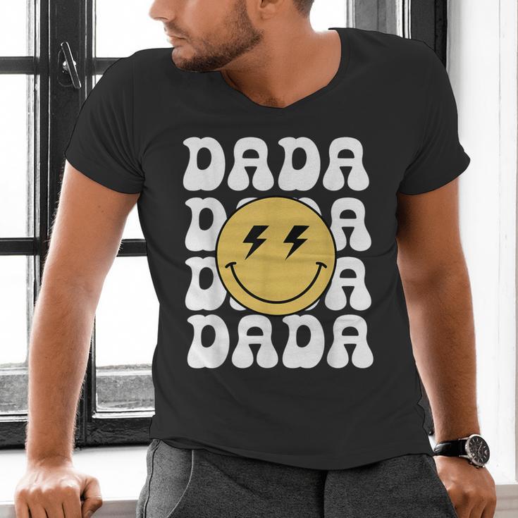 One Happy Family Birthday Matching Apparel Dada One Happy Dude Birthday Theme Family Matching Adult Child Short Sleeve Crew Neck Classic Fit Polyester 50 Cotton 50 Men's V-Neck T-Shirt