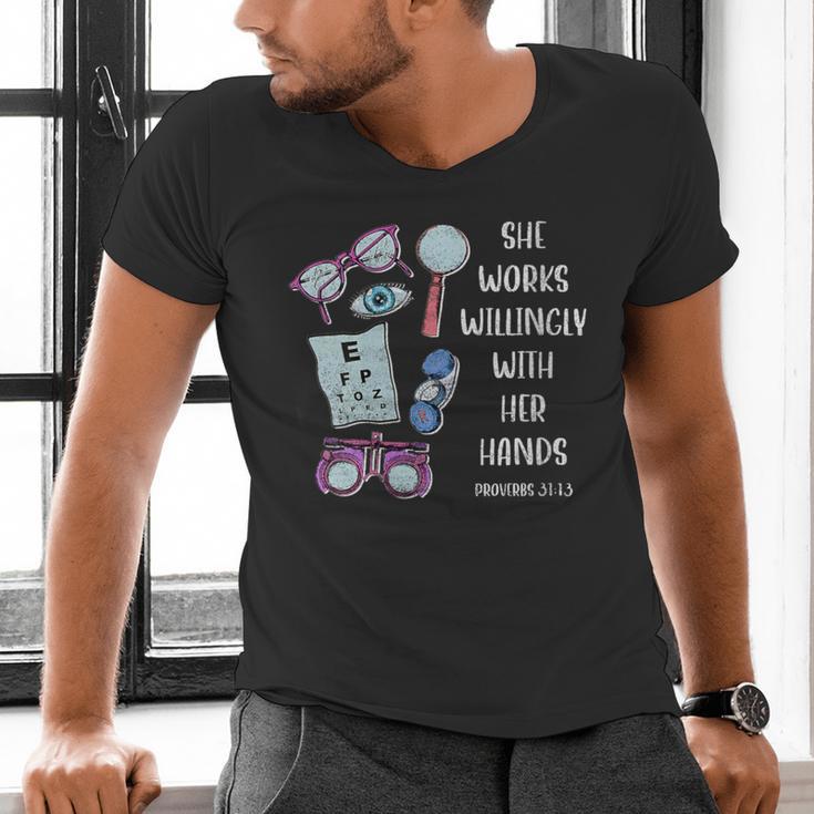 OptometryOphthalmology Eye Doctor Tee Optician Graduation Men's V-Neck T-Shirt