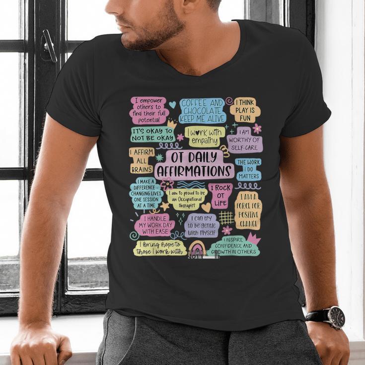 OT Daily Affirmations Occupational Therapy Month Graduation Men's V-Neck T-Shirt