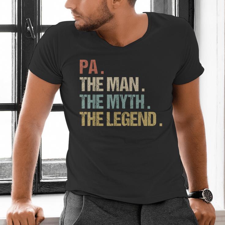 Pa The Man Myth Legend Shirt Father Dad Men's V-Neck T-Shirt Pa The Man Myth Legend Shirt Father Dad Men's V-Neck T-Shirt