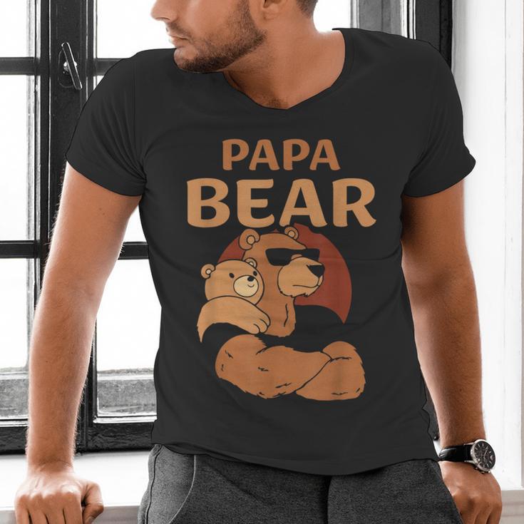 Papa Bear Bears Animal Pun Lover Dad Father Daddy Father's Men's V-Neck T-Shirt Papa Bear Bears Animal Pun Lover Dad Father Daddy Father's Men's V-Neck T-Shirt