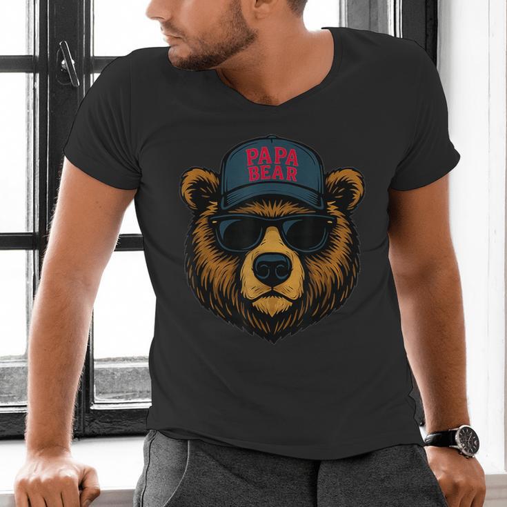 Papa Bear Father's Day Great Dad Joke Men's V-Neck T-Shirt