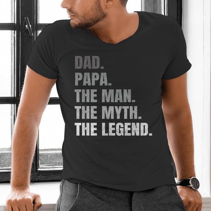 Papa Dad Legend Men Grandpa Christmas Father's Day Birthday Men's V-Neck T-Shirt