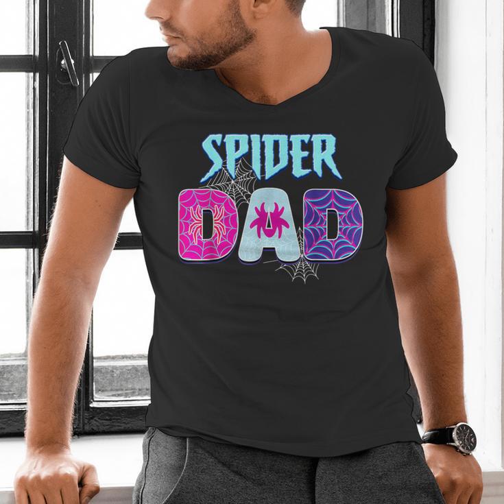 Parents Mom Spider Dad Matching Family Birthday Men's V-Neck T-Shirt