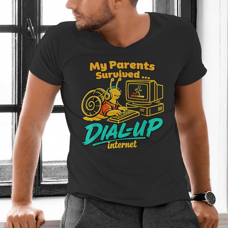 My Parents Survived Dial Up Internet Nostalgia 90s Men's V-Neck T-Shirt My Parents Survived Dial Up Internet Nostalgia 90s Men's V-Neck T-Shirt