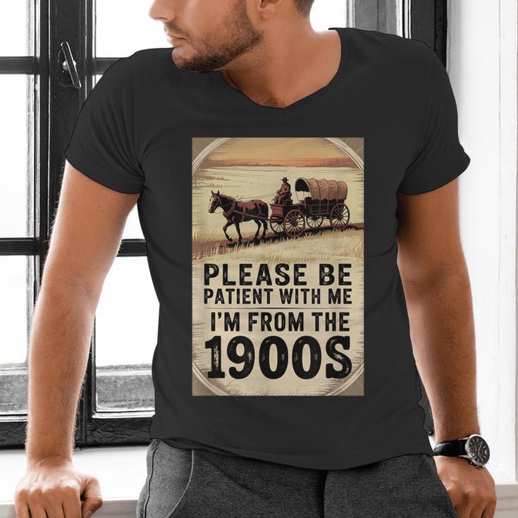 Be Patient With Me I'm From The 1900s Birthday Retirement Men's V-Neck T-Shirt