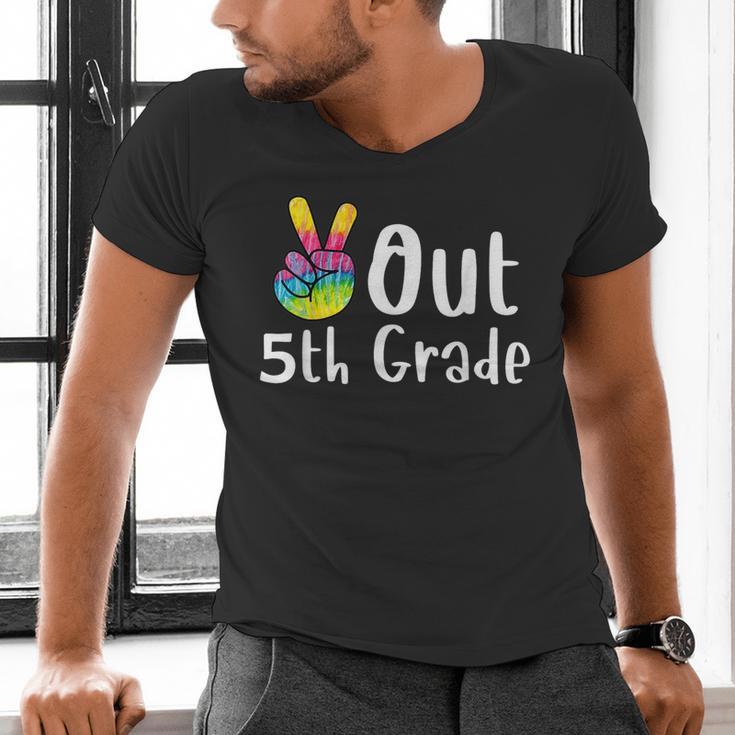 Peace Out 5th Grade Tie Dye Graduation Class Of 2026 Men's V-Neck T-Shirt