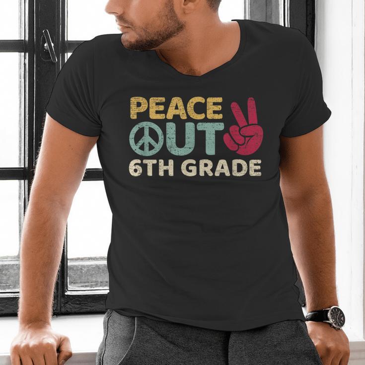 Peace Out 6th Grade Graduation Last Day Of School Men's V-Neck T-Shirt