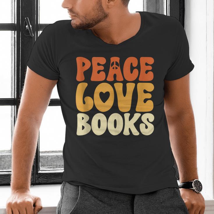 Peace Love Books Men Women Men's V-Neck T-Shirt