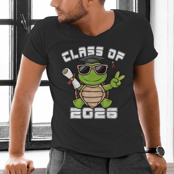 Peace Sign Hand Turtle Class Of 2026 Graduation Men's V-Neck T-Shirt
