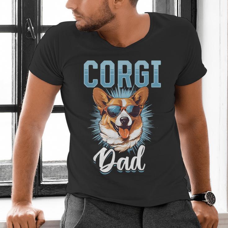 Pembroke Welsh Corgi Corgi Dad Men's V-Neck T-Shirt