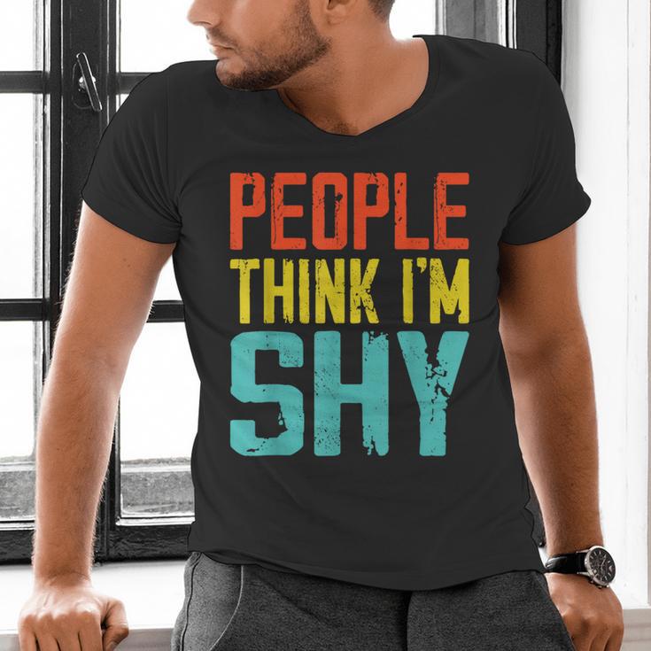 People Think I'm Shy I Introvert Men's V-Neck T-Shirt