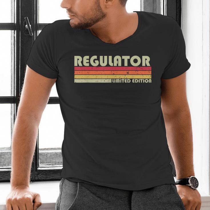 Personal Christmas Retro Vintage Graduation REGULATOR Job Title Profession Birthday Worker Idea Men's V-Neck T-Shirt