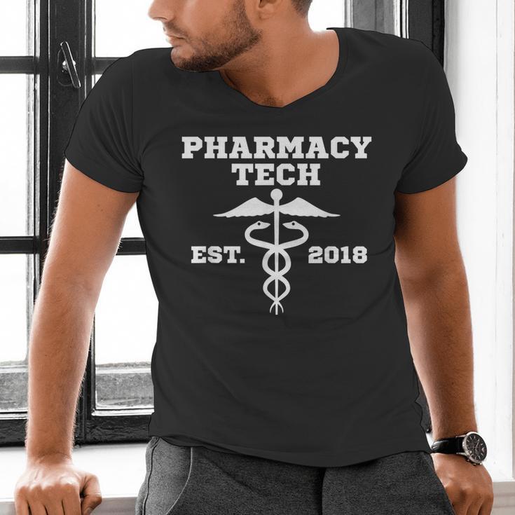 Pharmacy Tech GraduationShirt Student Est 2018 Men's V-Neck T-Shirt