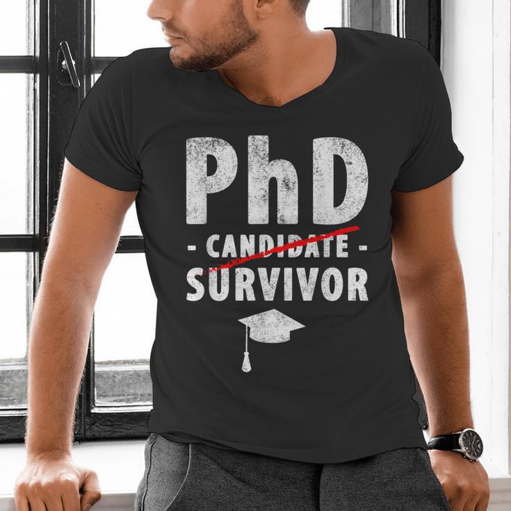 PhD Candidate Survivor PhD Graduation Men's V-Neck T-Shirt