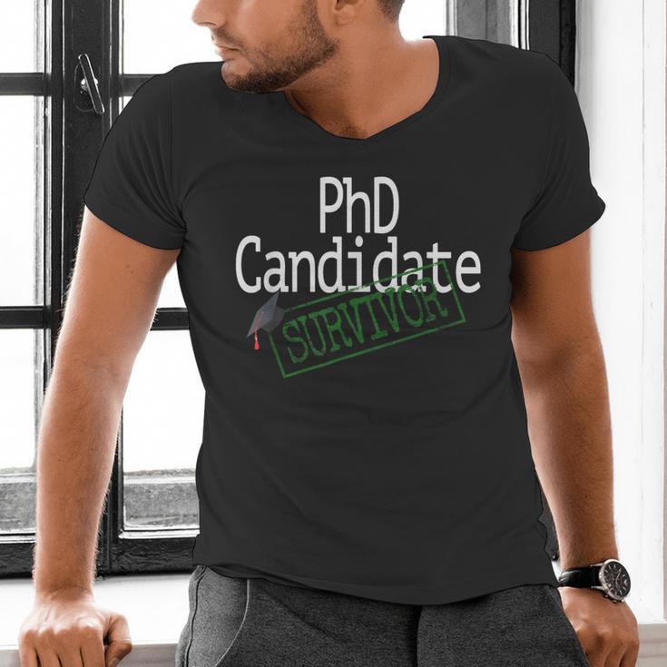PhD Candidate Survivor Medical Doctors Graduation Doctor Men's V-Neck T-Shirt