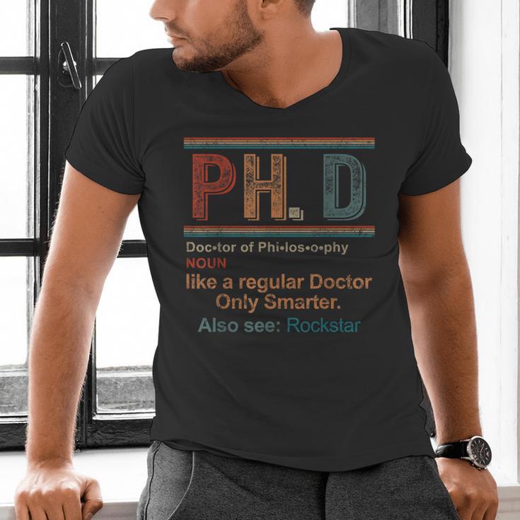 PHD Definition Doctor Of Philosophy Degree Graduation Men's V-Neck T-Shirt