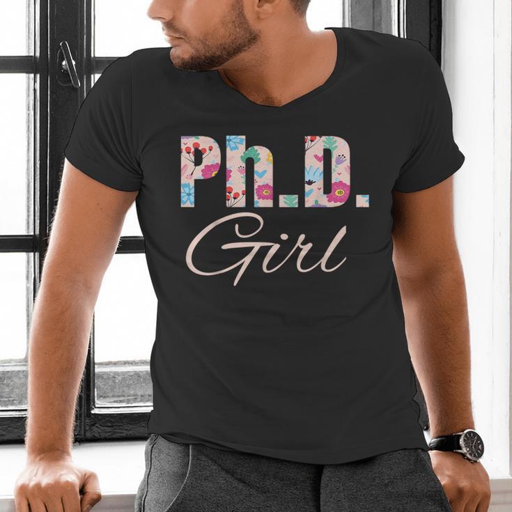PhD Girl Doctorate Degree Graduation Women Her Psychology Men's V-Neck T-Shirt
