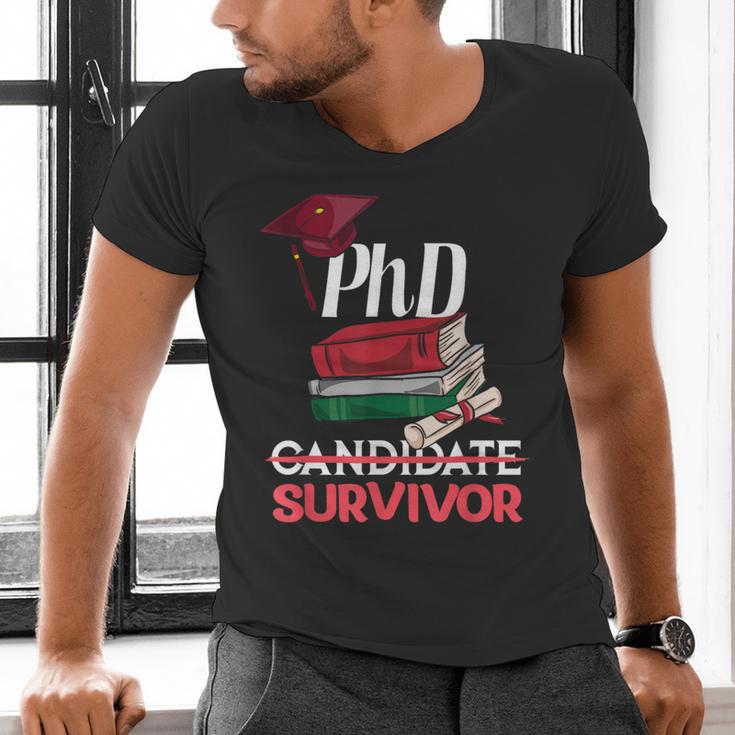 PhD PhD Graduation Gifts PhD Survivor T-Shirt Men's V-Neck T-Shirt