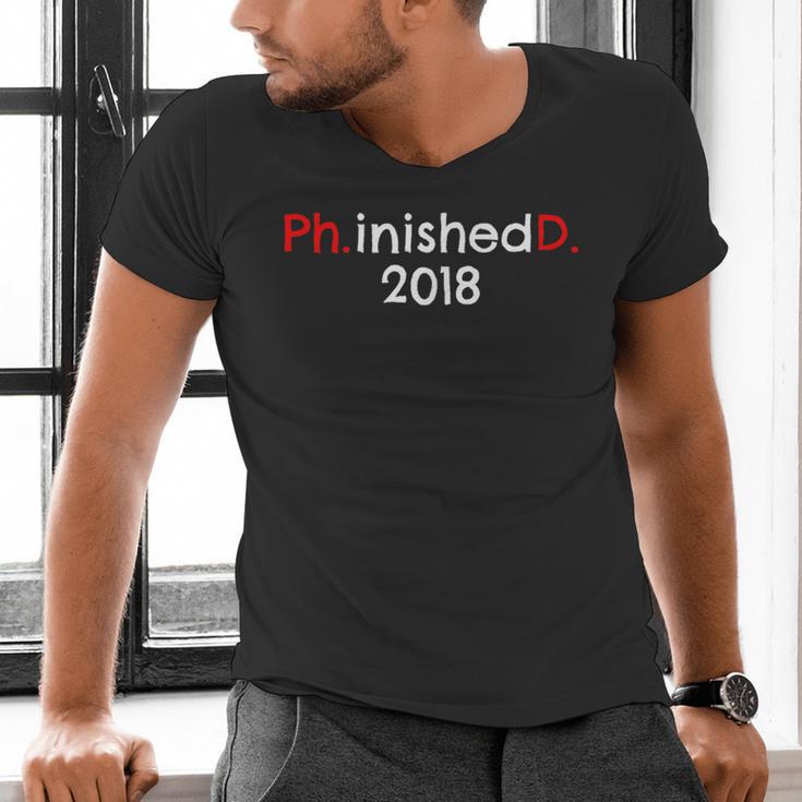 PhD Graduation PhinisheD Finished 2018 Tshirt Men's V-Neck T-Shirt