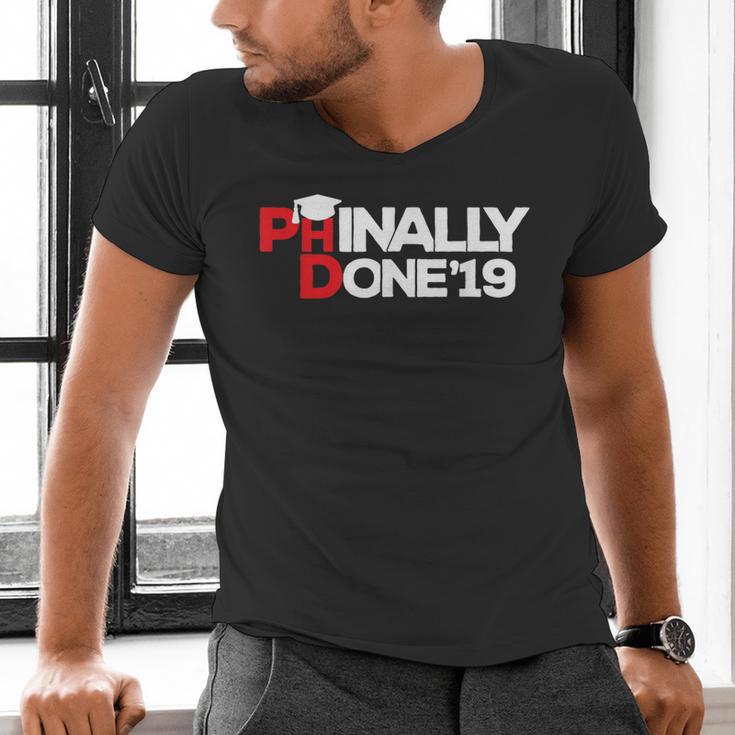 Phinally Done Graduation 2019 Phd Shirt Men's V-Neck T-Shirt