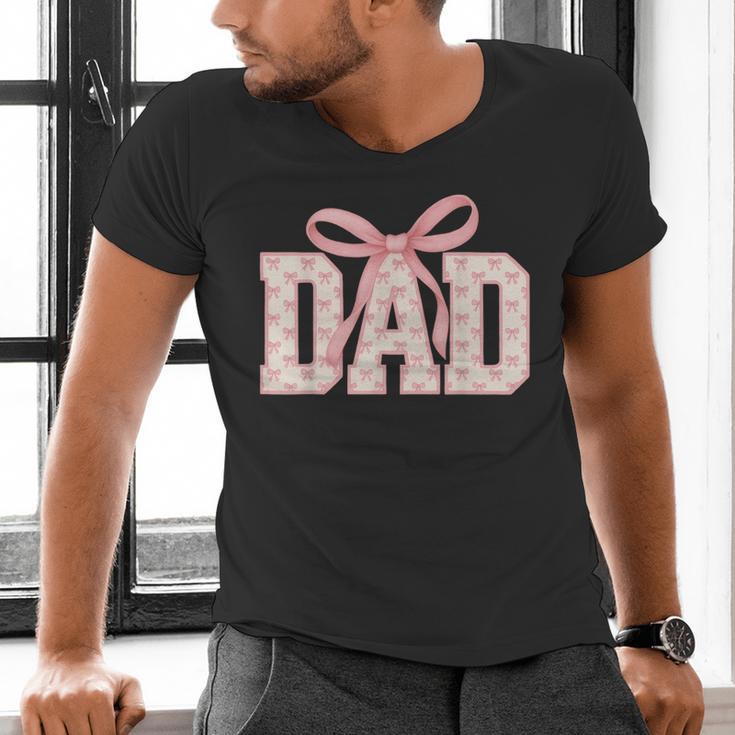 Pink Bow Dad Dad Life Best Dad Ever Father's Day Tees Men's V-Neck T-Shirt