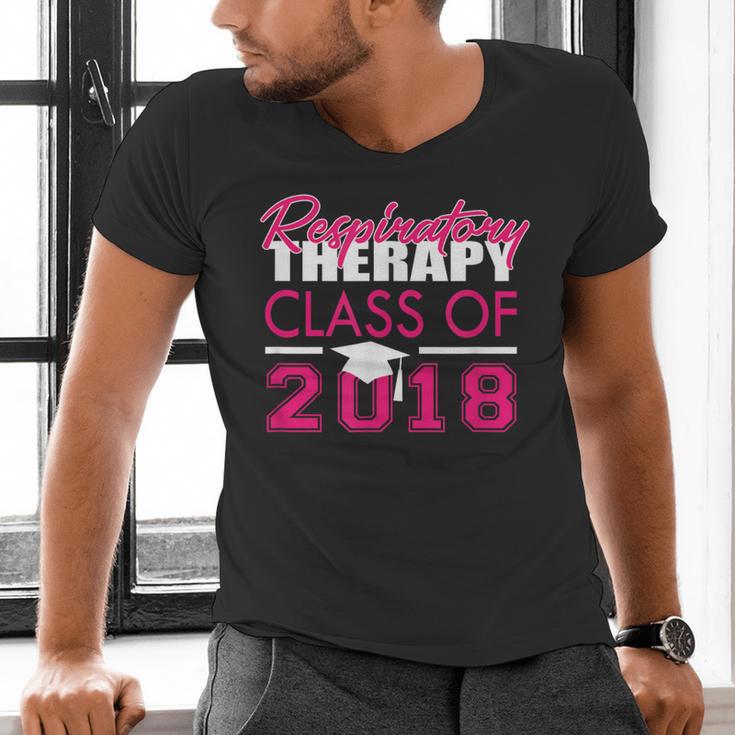 Pink Respiratory Therapist Class Of 2018 GraduationShirt Men's V-Neck T-Shirt