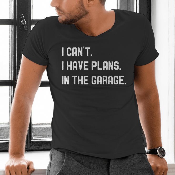 Plans In The Garage Men Car Mechanics Fathers Day Dad Men's V-Neck T-Shirt