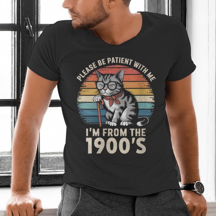 Please Be Patient With Me I'm From The 1900s Cat Men's V-Neck T-Shirt Please Be Patient With Me I'm From The 1900s Cat Men's V-Neck T-Shirt