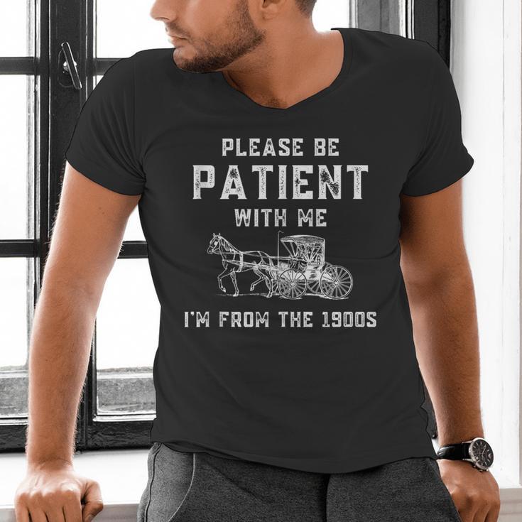 Please Be Patient With Me I'm From The 1900s Dad Vintage Men's V-Neck T-Shirt