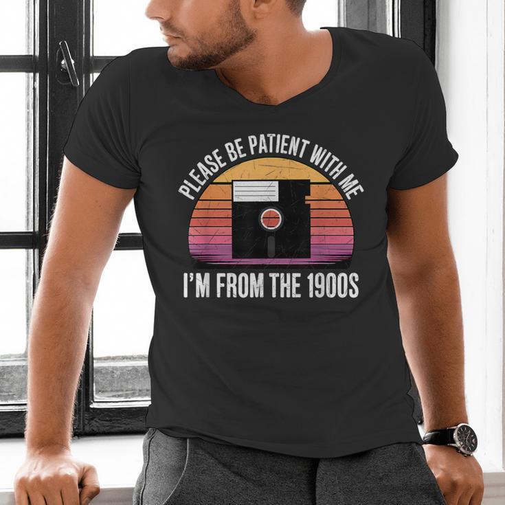 Please Be Patient With Me I'm From The 1900s PC Floppy Disk Men's V-Neck T-Shirt