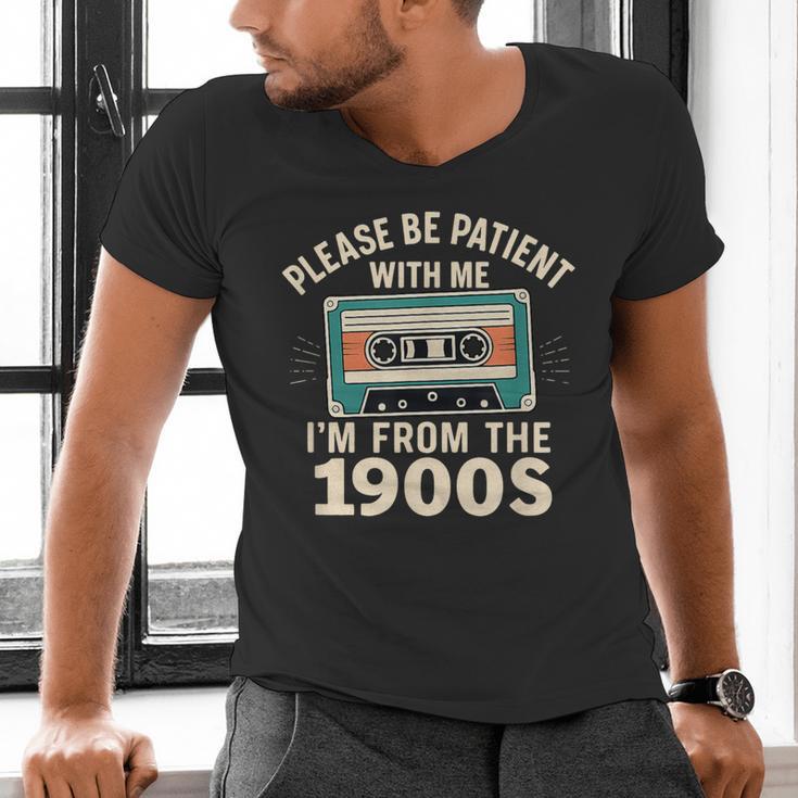 Please Patient I'm From The 1900s Retro Cassette Humor Men's V-Neck T-Shirt Please Patient I'm From The 1900s Retro Cassette Humor Men's V-Neck T-Shirt