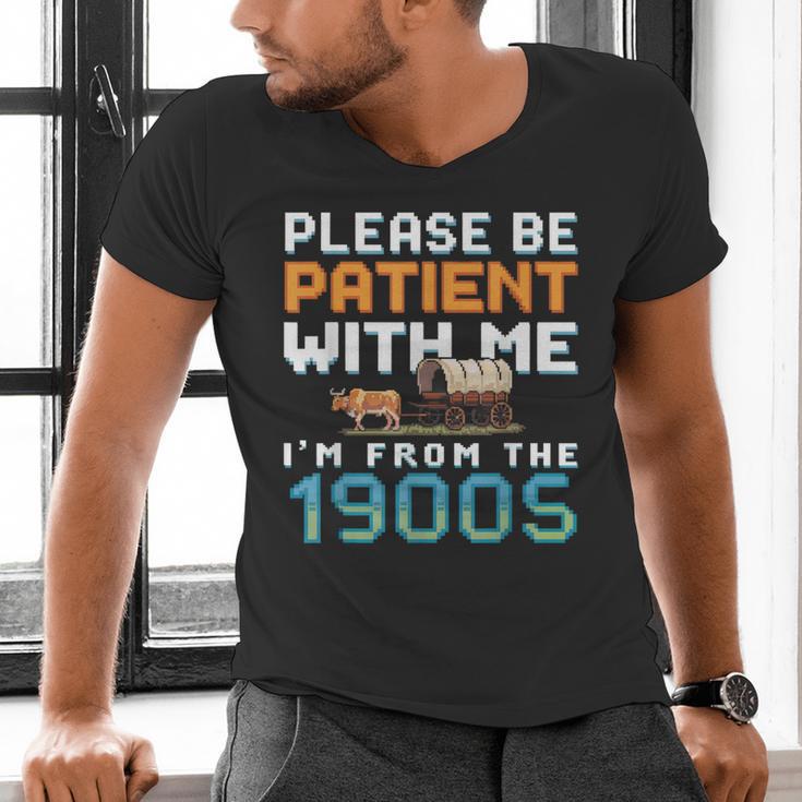 Please Be Patient With Me I'm From The 1900s Retro Grandpa Men's V-Neck T-Shirt