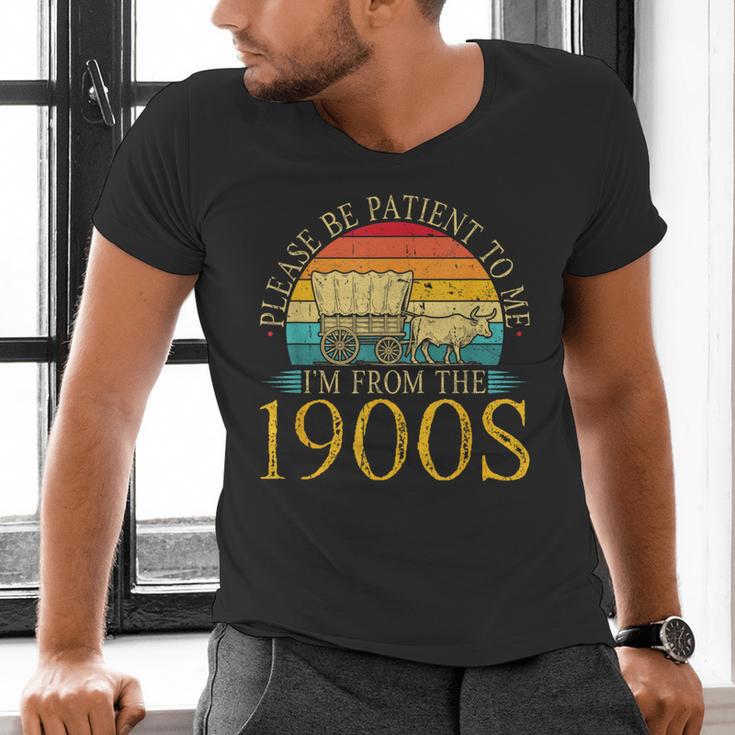 Please Be Patient To Me I'm From The 1900s Retro Vintage Men's V-Neck T-Shirt