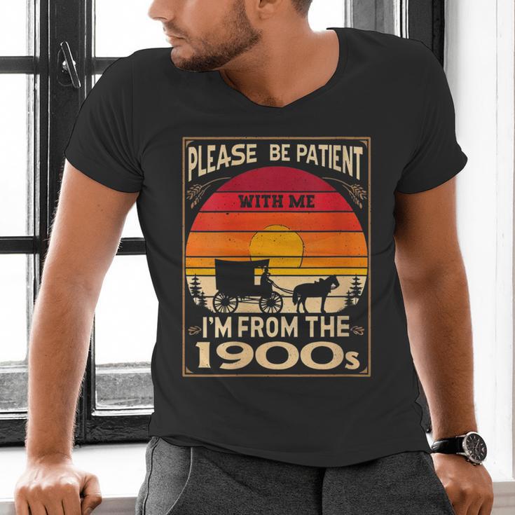 Please Be Patient I'm From The 1900s Sunset Vintage Wagon Men's V-Neck T-Shirt Please Be Patient I'm From The 1900s Sunset Vintage Wagon Men's V-Neck T-Shirt