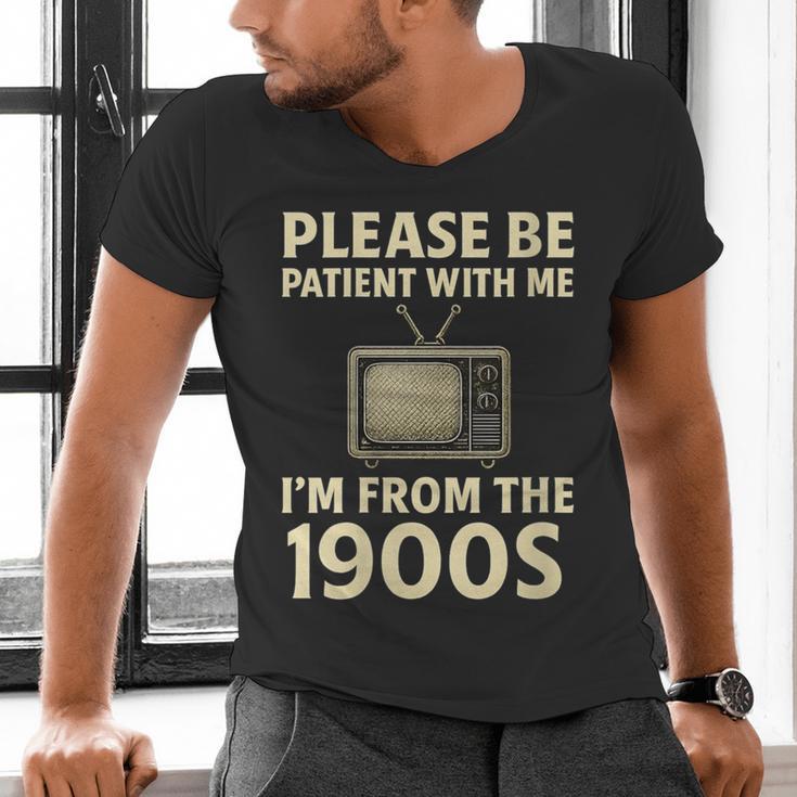 Please Be Patient With Me I'm From The 1900s Television Set Men's V-Neck T-Shirt