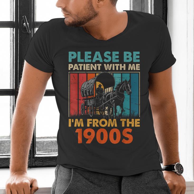 Please Be Patient With Me I'm From The 1900s Vintage Dad Men's V-Neck T-Shirt