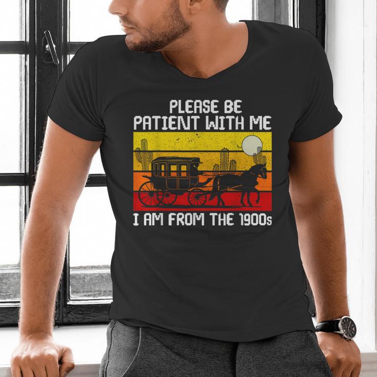 Please Be Patient With Me I'm From The 1900s Vintage Sun Set Men's V-Neck T-Shirt