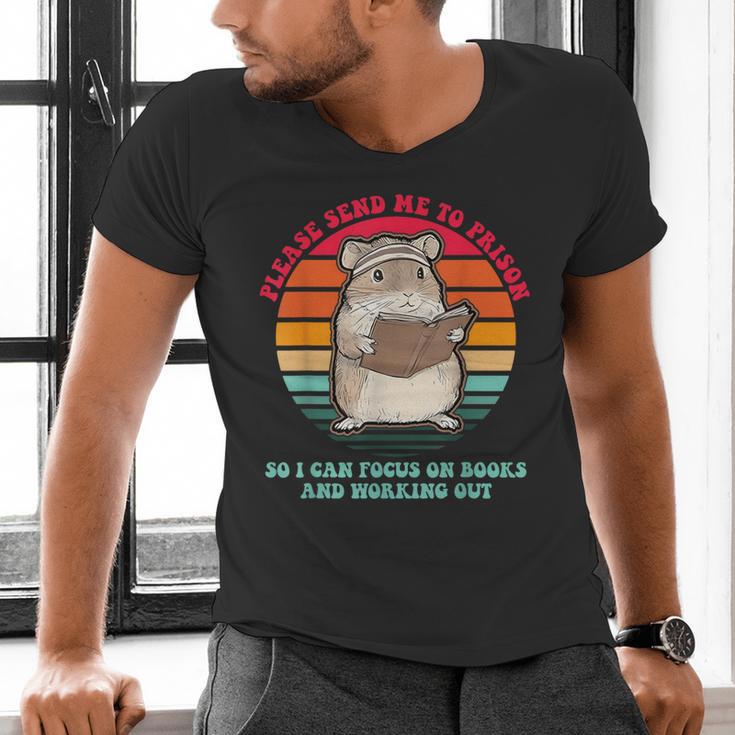 Please Send Me To Prison So I Can Focus On Books Men's V-Neck T-Shirt