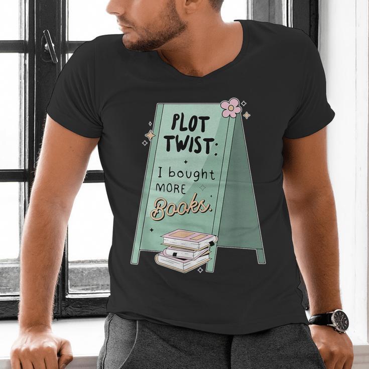 Plot Twist I Bought More Books Bookish Men's V-Neck T-Shirt