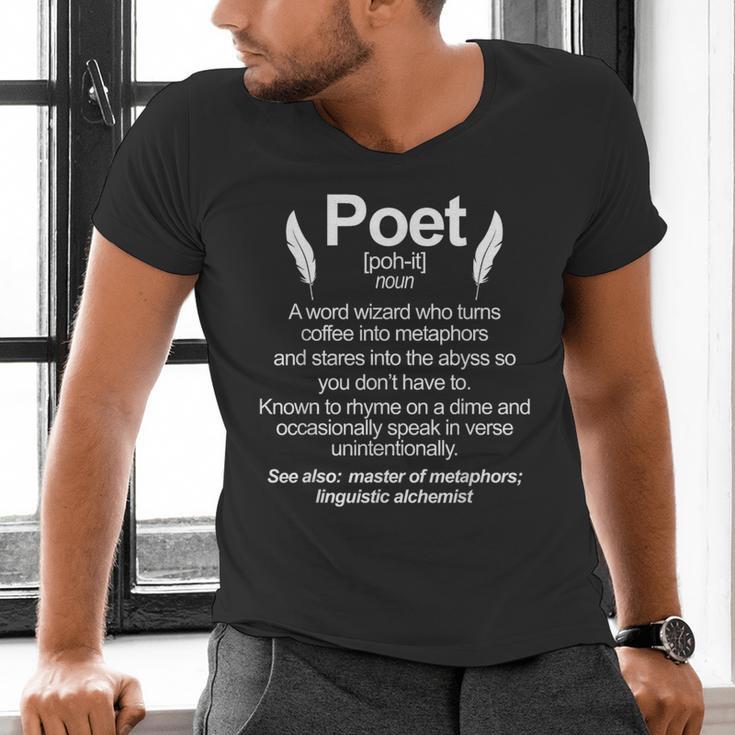 Poetry Poem Author Literature Book Lover Book Worm Poet Men's V-Neck T-Shirt