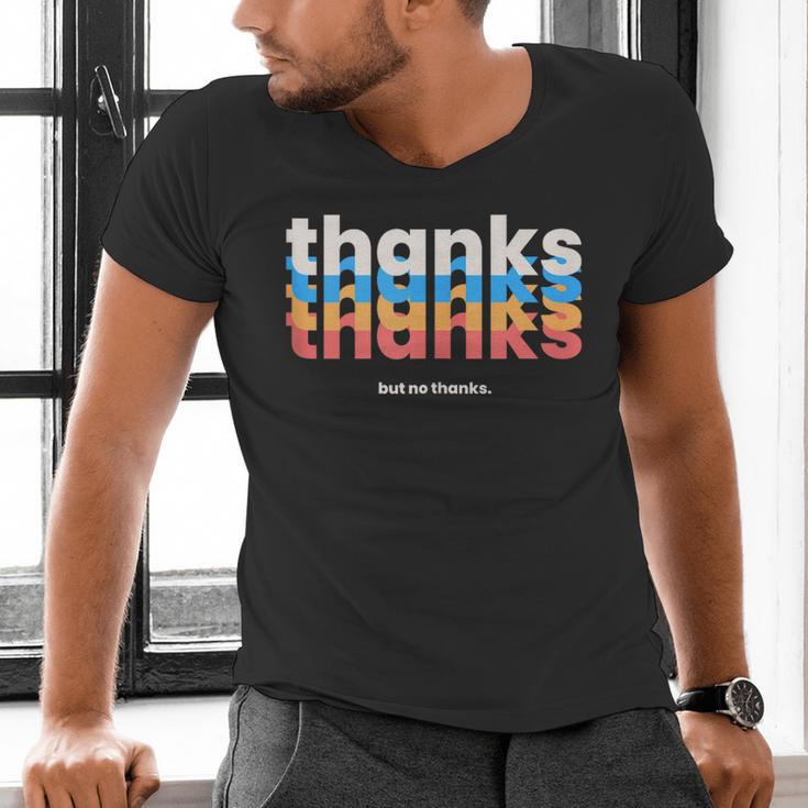 Polite Introvert Thanks But No Thanks Retro Graphic Men's V-Neck T-Shirt
