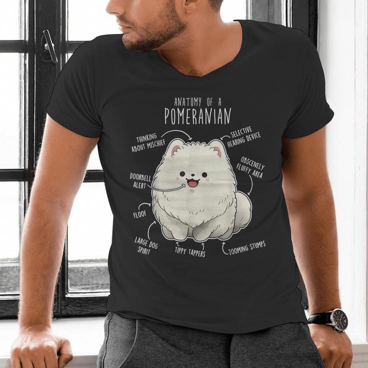 Pomeranian Anatomy Cute Pet Pom Mom Dog Dad For Men Women Girls Kids Men's V-Neck T-Shirt