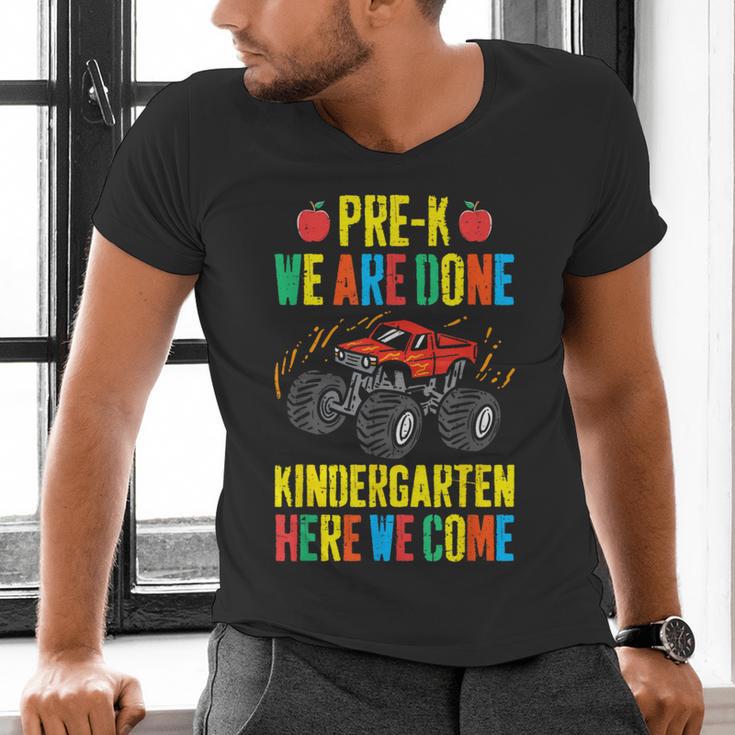 Pre-K Graduation Monster Truck Kindergarten Here We Come Men's V-Neck T-Shirt