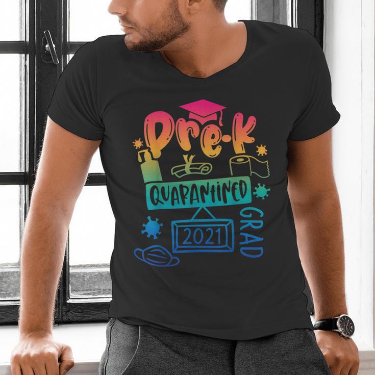 Pre-K Prek3 Prek4 Graduate Quarantine Preschool Graduation Men's V-Neck T-Shirt