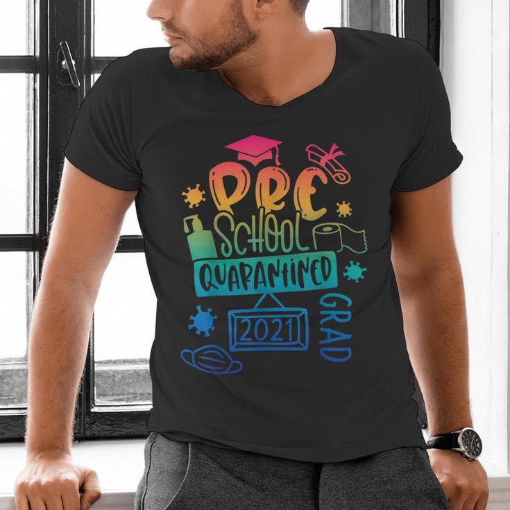 Preschool 2021 Graduate Prek Quarantine Preschool Graduation Men's V-Neck T-Shirt